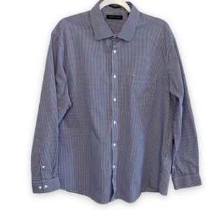 Tommy Hilfiger - Blue Gingham Check Slim Fit Shirt - 17 1/2 - Bangladesh